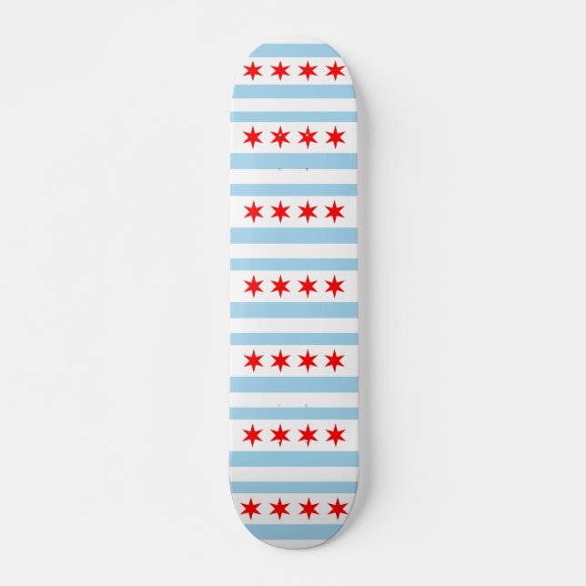 Skateboard with flagga of Chicago, Illinois (Framsida)