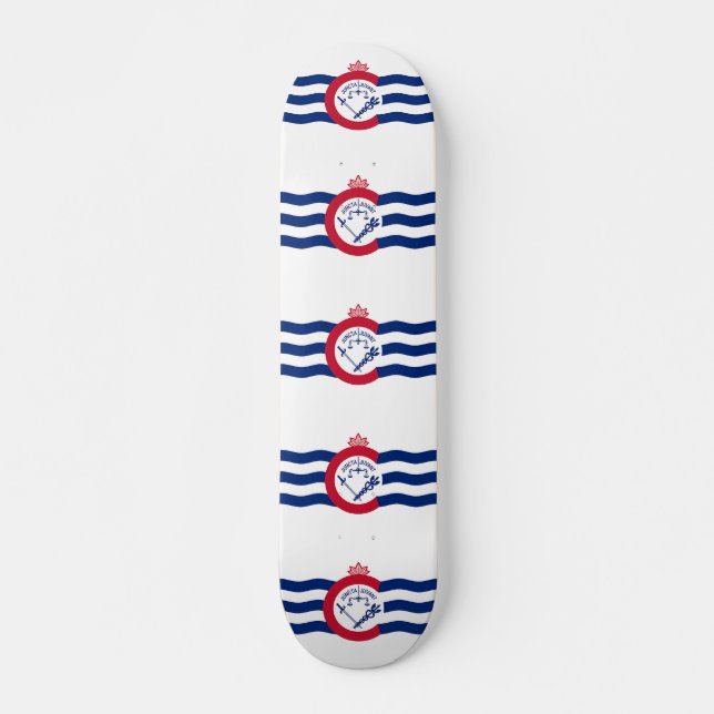 Skateboard with flagga of Cincinnati, Ohio, USA (Framsida)