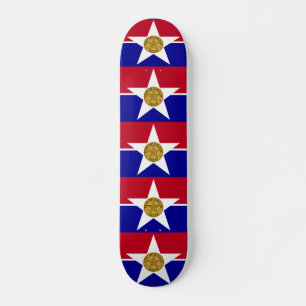 Skateboard with flagga of Dallas, USA
