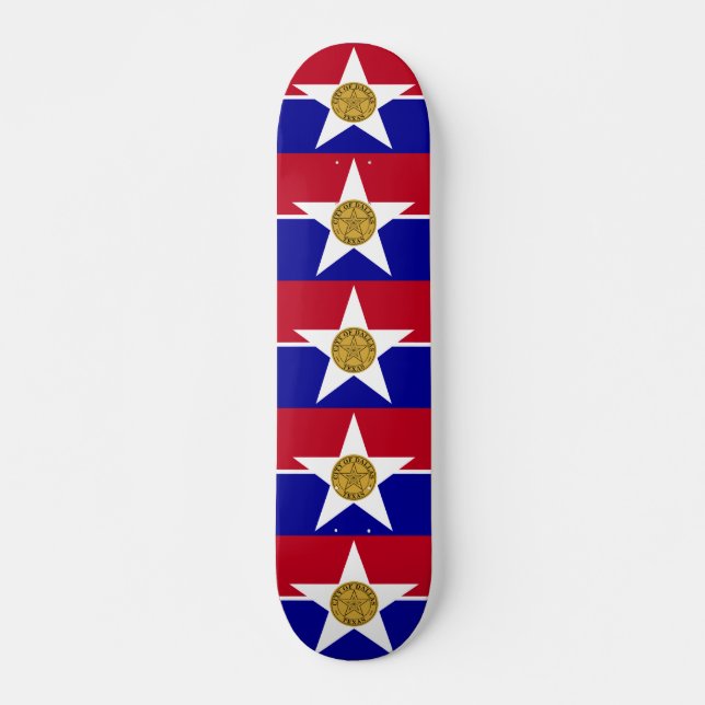 Skateboard with flagga of Dallas, USA (Framsida)