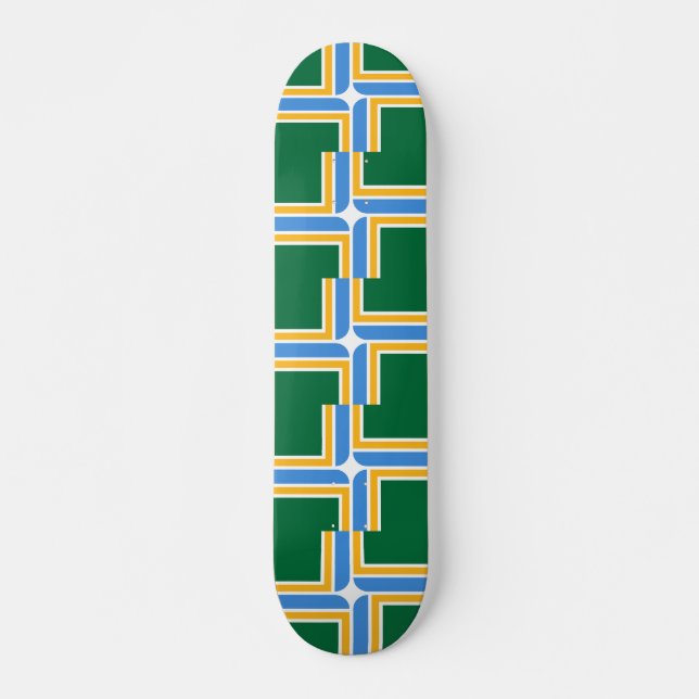 Skateboard with flagga of Portland, Oregon, USA (Framsida)