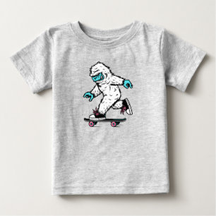 Skateboardåkande Bigfoot Sasquatch Vild Djur T Shirt