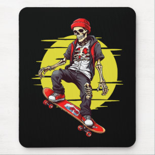 Skateboardåkande skelett musmatta