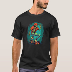 Skateboardåkare Skater-ramp Skelett Skateboardåkni T Shirt