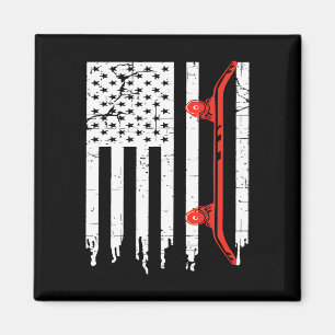 Skateboardåkare Vintage USA Flagga Tonåringar Skat Magnet