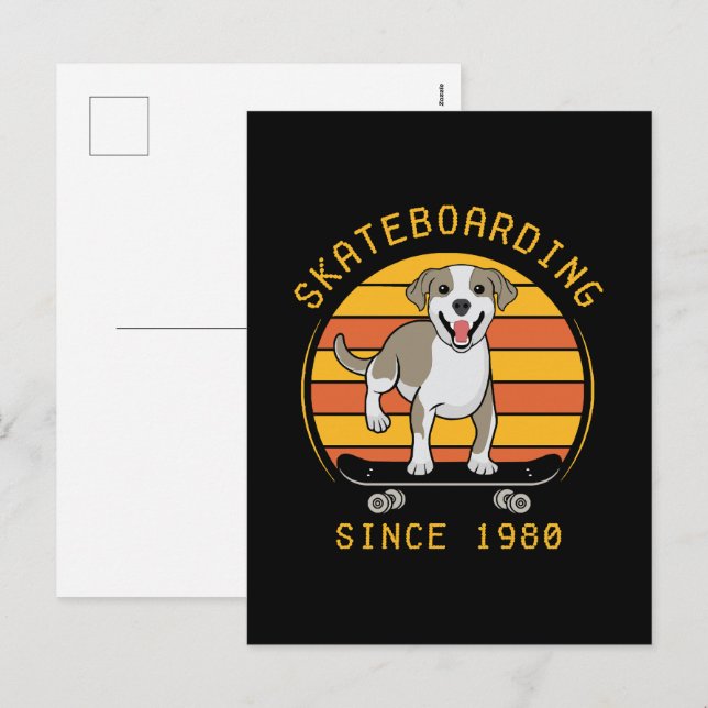Skateboardåkning sedan 1980 helg vykort (Fram/baksida)