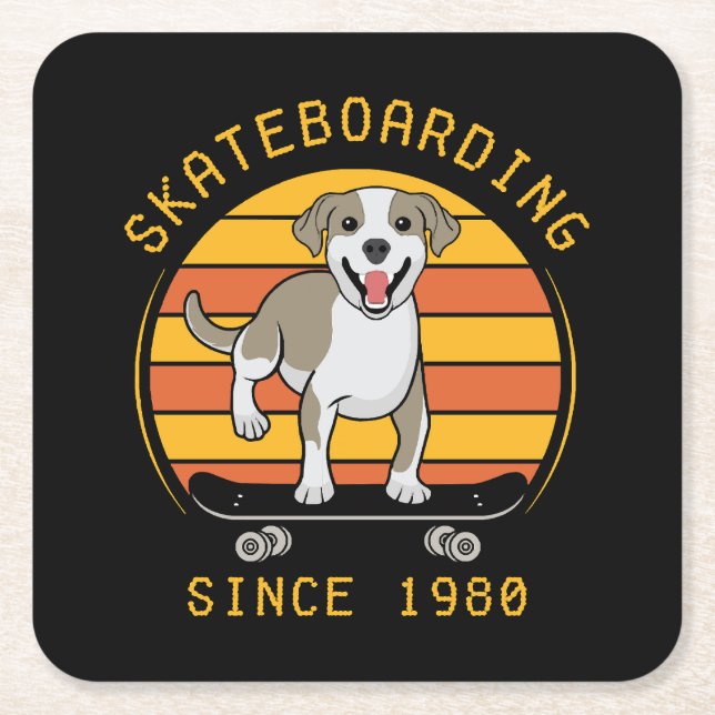 Skateboardåkning sedan 1980 underlägg papper kvadrat (Framsidan)
