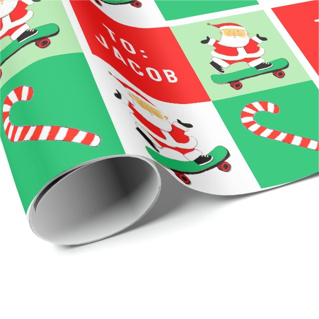 Skateboardåkning Skateboardåkare Julpresent Presentpapper (Rullad Hörn)