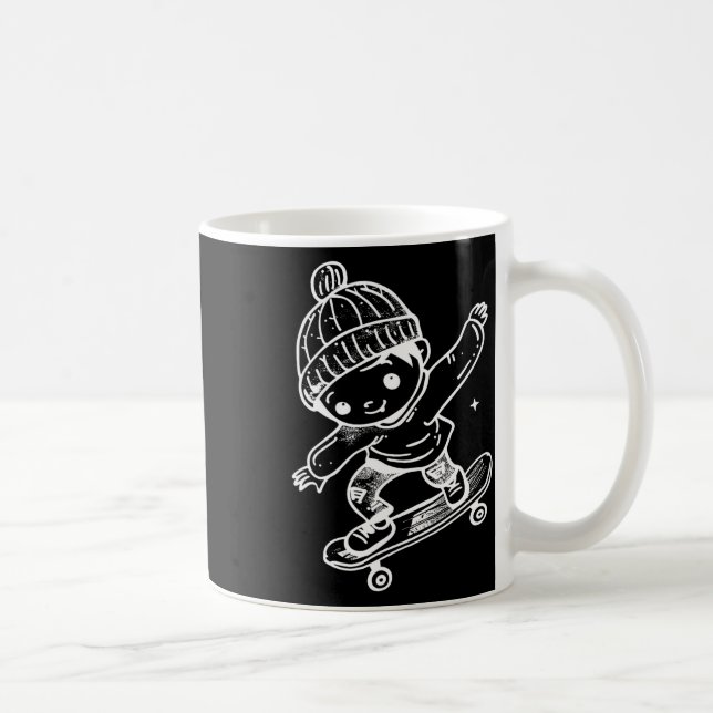 Skateboardande Kid Comic Fritidssporter  Kaffemugg (Höger)