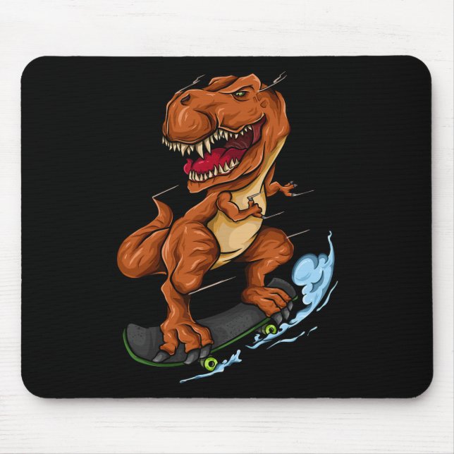 Skateboardande T-Rex - Söt Trex Dinosaurie Skatebo Musmatta (Framsidan)