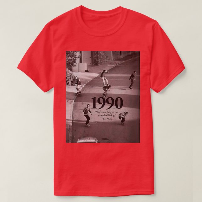 Skateboardationen är ljud i levande 1990 Graphic T Shirt (Design framsida)