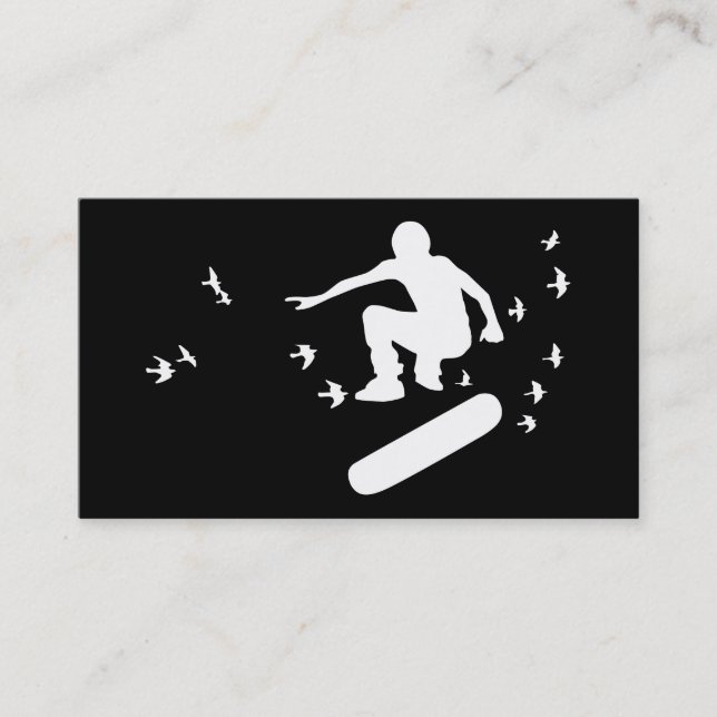 Skateboardbord med fåglar visitkort (Framsida)