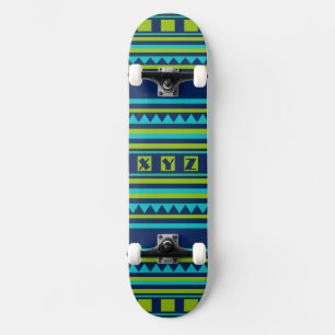 Skateboardbord med kvadratfot i mönster som monogr old school skateboard bräda 18 cm