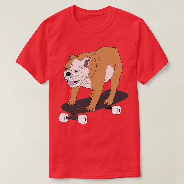 Skateboardbulldog T Shirt (Design framsida)
