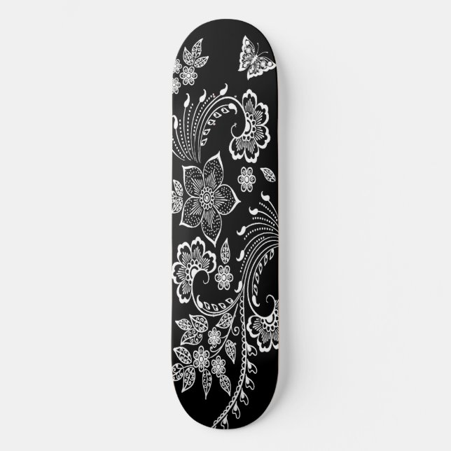 Skateboarddäck "Paisley Butterfly" Mini Skateboard Bräda 18,5 Cm (Framsida)