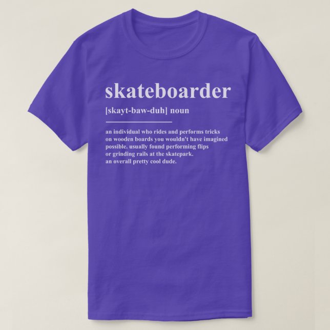 Skateboardefinition T Shirt (Design framsida)