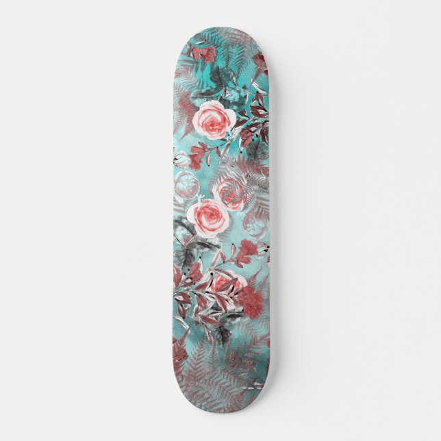 Skateboarden blommar #skateboard#flowers mini skateboard bräda 18,5 cm (Framsida)