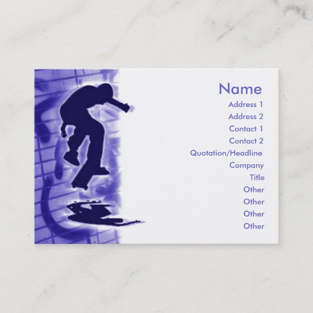 Skateboarder-Affärskort Visitkort (Framsida)
