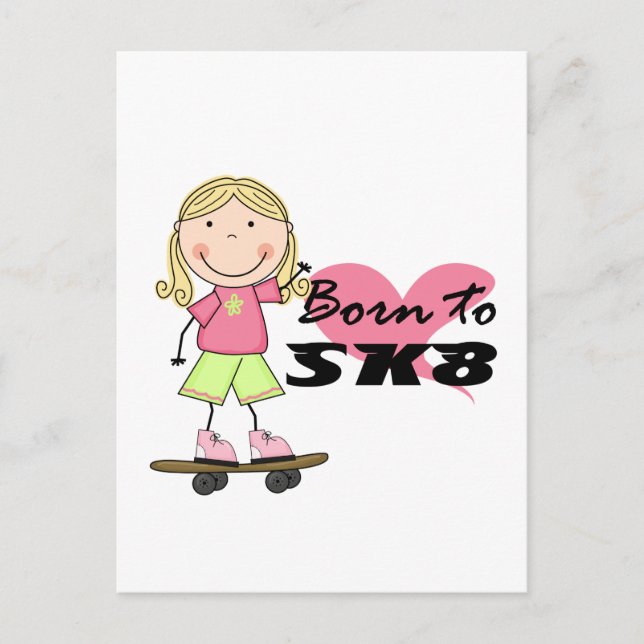 SKATEBOARDER - Blond Girl Tshirts and Gifts Vykort (Framsida)