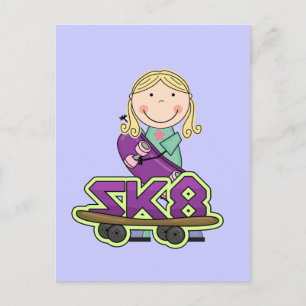 SKATEBOARDER Extreme Sports - Blond Girl Vykort