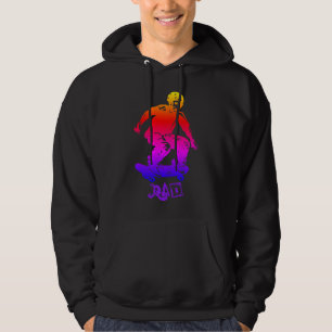 Skateboarder för regnbåge för skaterpojkeRad Hoodie