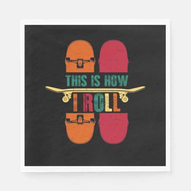 Skateboarder Gift Funny Pappersservett (Framsidan)