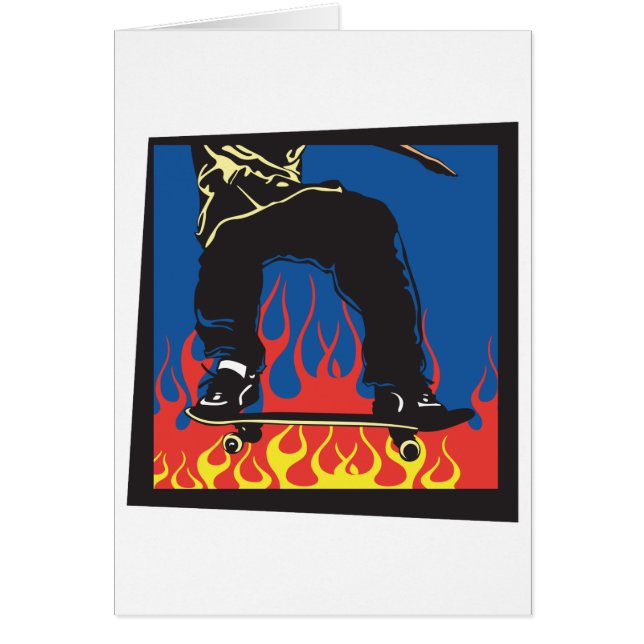 Skateboarder Hälsningskort (Framsidan)