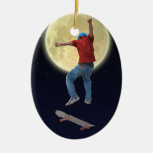 Skateboarder Hämta lite Luft Action Street Kulcha Julgransprydnad Keramik