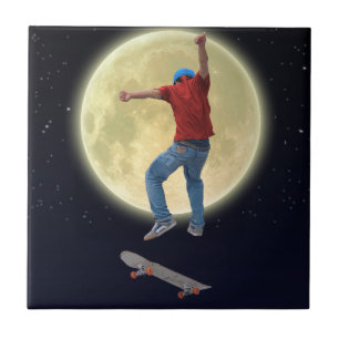 Skateboarder Hämta lite Luft Action Street Kulcha Kakelplatta
