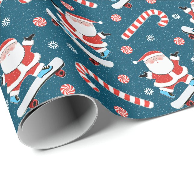 Skateboarder Helgdag Gift Wrapping Papper Presentpapper (Rullad Hörn)