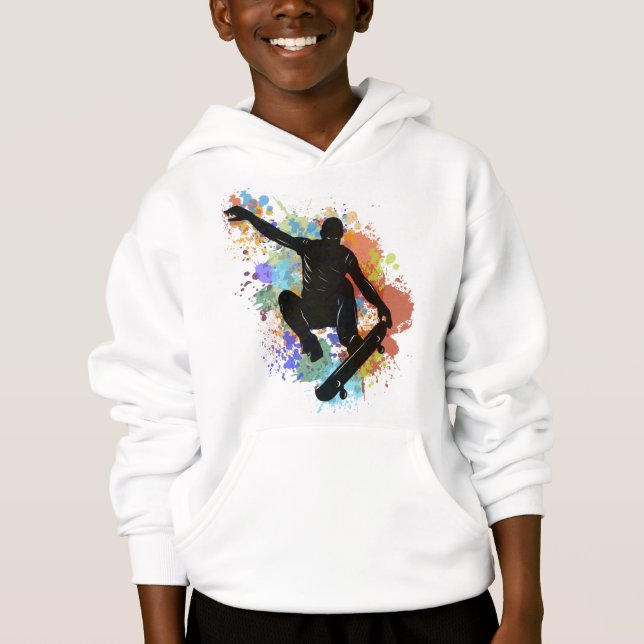 Skateboarder Hoodie T Shirt (Framsida)