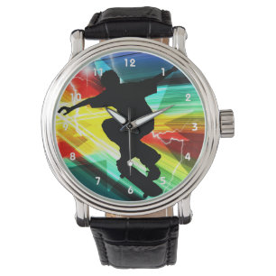Skateboarder i Criss Kor Blixt Armbandsur