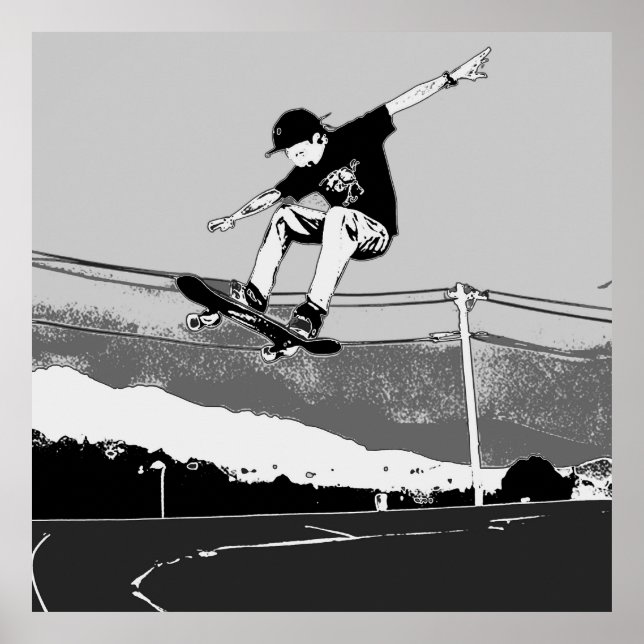 Skateboarder Komma Luft - Skateboarderdesign Poster (Framsidan)