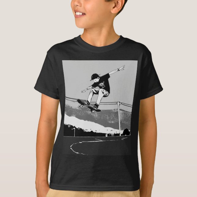 Skateboarder Komma Luft - Skateboarderdesign T Shirt (Framsida)