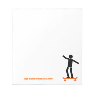 Skateboarder på sin anpassningsbar på skateboard anteckningsblock