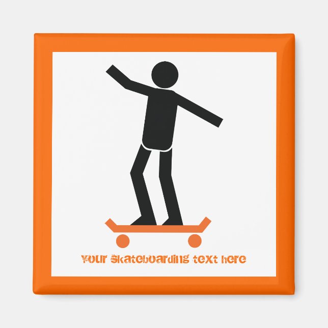 Skateboarder på sin anpassningsbar på skateboard magnet (Framsidan)