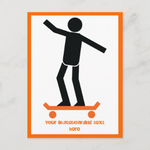 Skateboarder på sin anpassningsbar på skateboard vykort