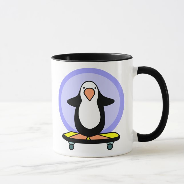 Skateboarder Penguin Skateboarding Roligt Skateboa Mugg (Höger)