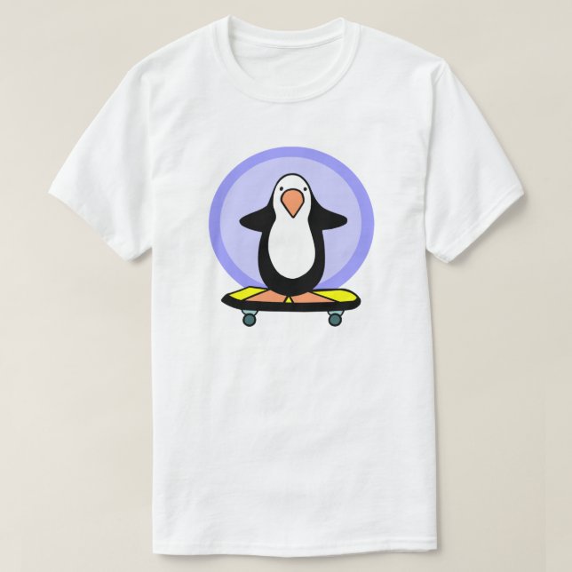 Skateboarder Penguin Skateboarding Roligt Skateboa Tröja (Design framsida)