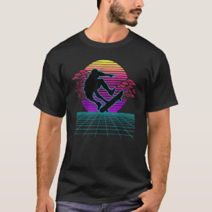 Skateboarder Retro 80s Vaporwave Stil Skateboardi T Shirt