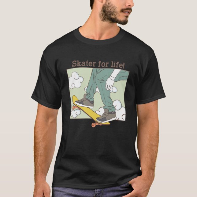 Skateboarder Shirt Skater for Life Skateboarding T Shirt (Framsida)