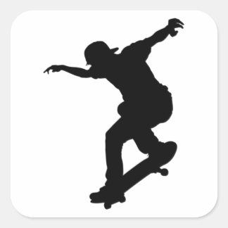 Skateboarder, skateboardermärke fyrkantigt klistermärke