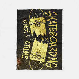 Skateboarder Skateboarding är inte ett brott Fleecefilt