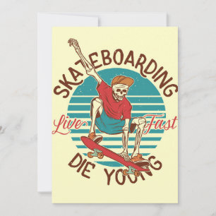 Skateboarder Skateboarding Live Fast Tack Kort
