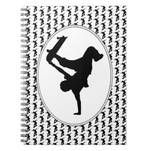 Skateboarder Skateboarding Skateboard Silhouette Anteckningsbok