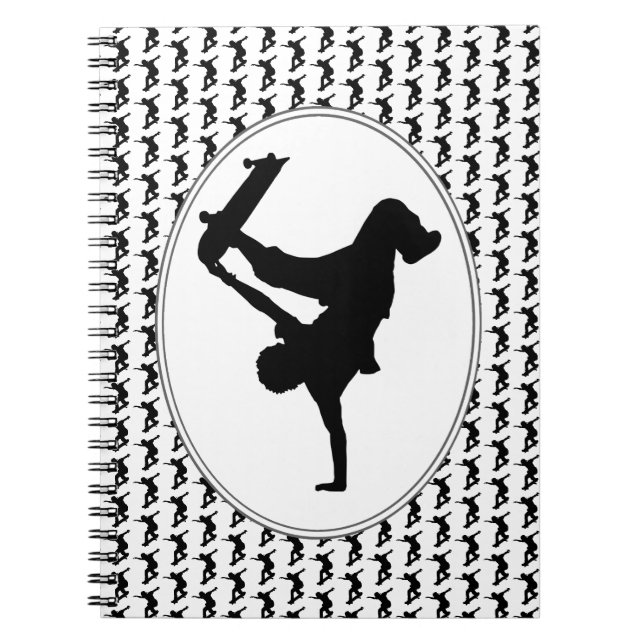 Skateboarder Skateboarding Skateboard Silhouette Anteckningsbok (Framsidan)