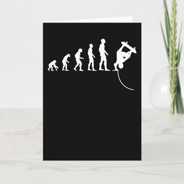 Skateboarder Skater Skate Evolution Funny Gift Kort (Framsida)