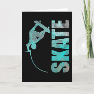 Skateboarder Skater Skate Trick Halva Pipe Gift Kort