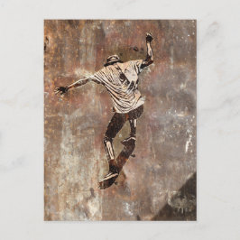 Skateboarder Street Art Stil Vykort
