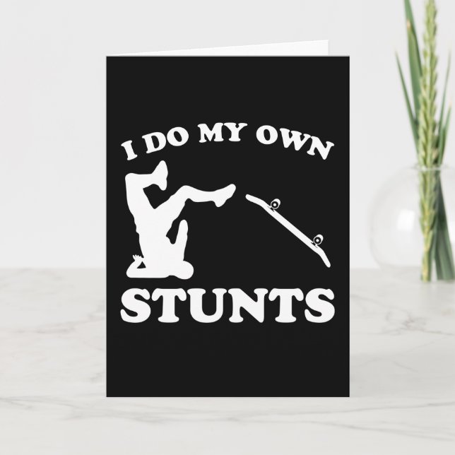 Skateboarder Stunts Roligt Skateboard Gift Kort (Framsida)
